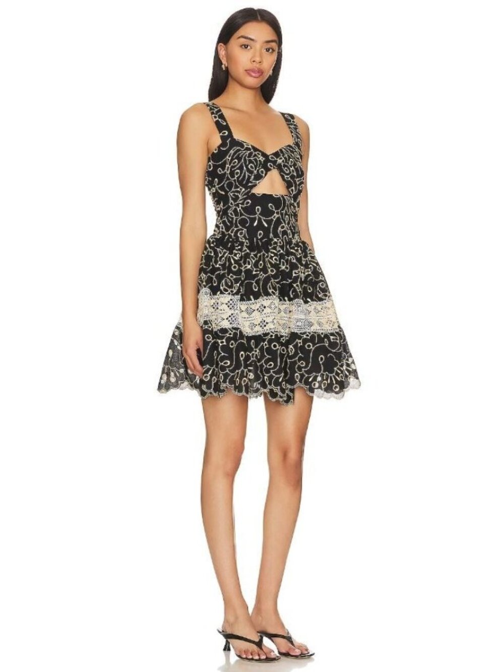 Waimari Sofia Mini Dress Black Womens Size Large
